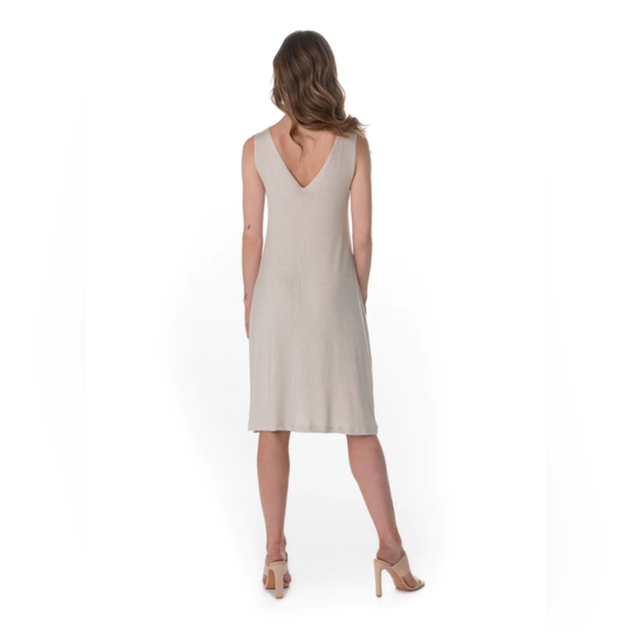 Lux Back2Front Tank Dress, Cream Reversible Canadian Summer Wedding mid-length - Picture 5 of 13
